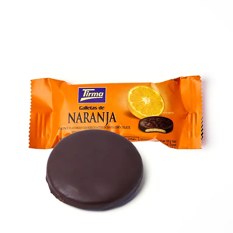 Orange Cookie Coated In Dark Chocolate image