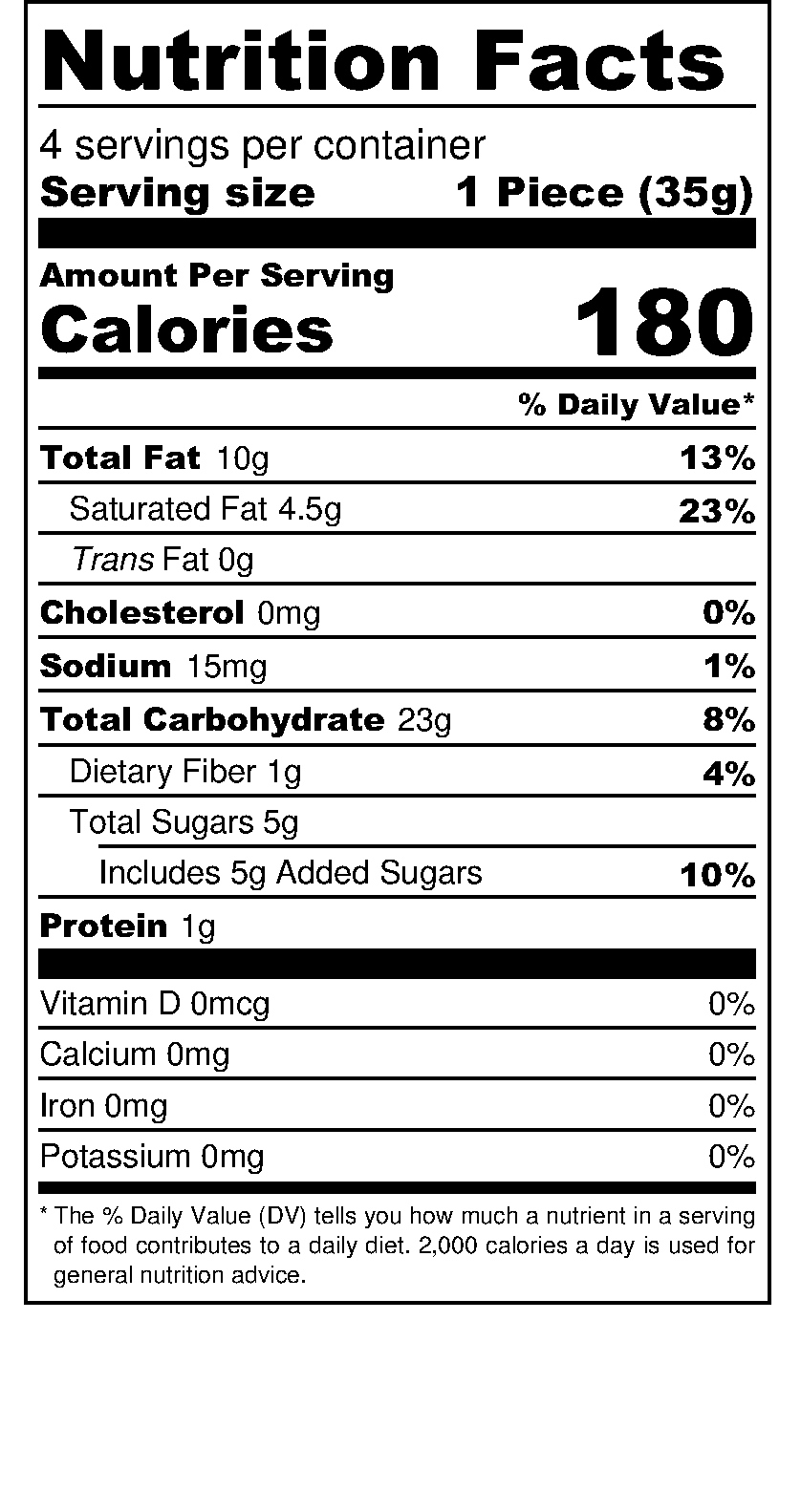 Almond Kourabiedes Cookies nutritional label