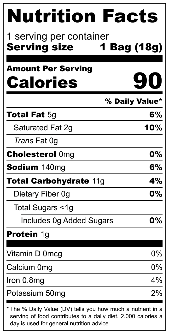 Conez Tangy Tomato nutritional label