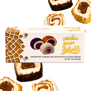 Turkish Delights With Cookie Dusted Coating & Cocoa Cream Filling image