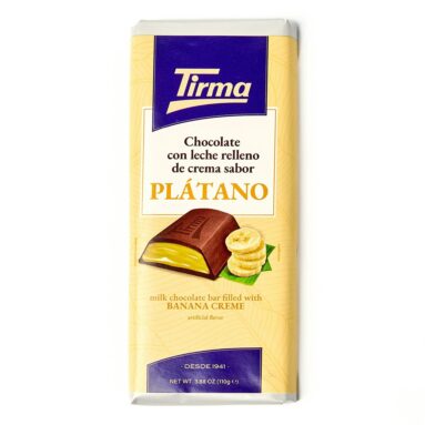 Tirma Chocolate con Leche Relleno de Crema sabor Plátano Package