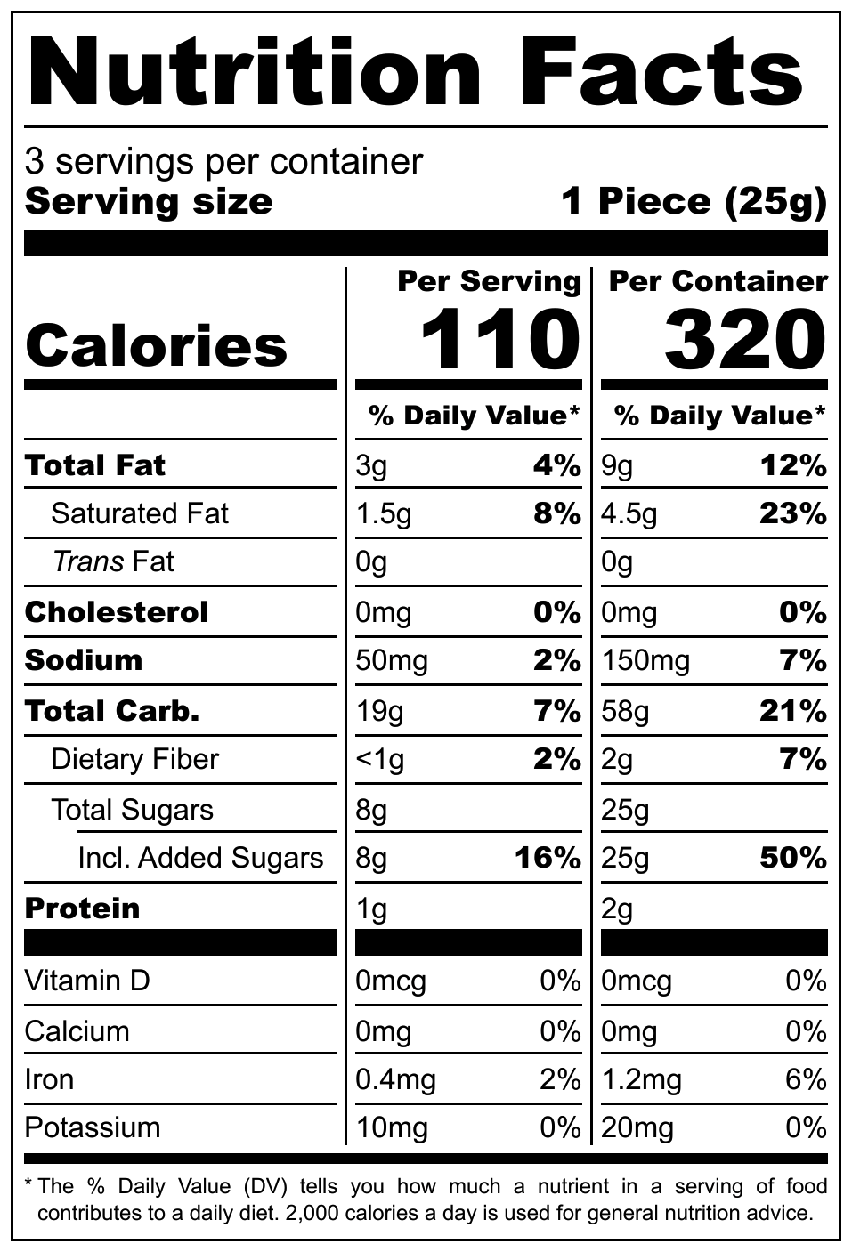 Alko Sultan Turkish Delight nutritional label