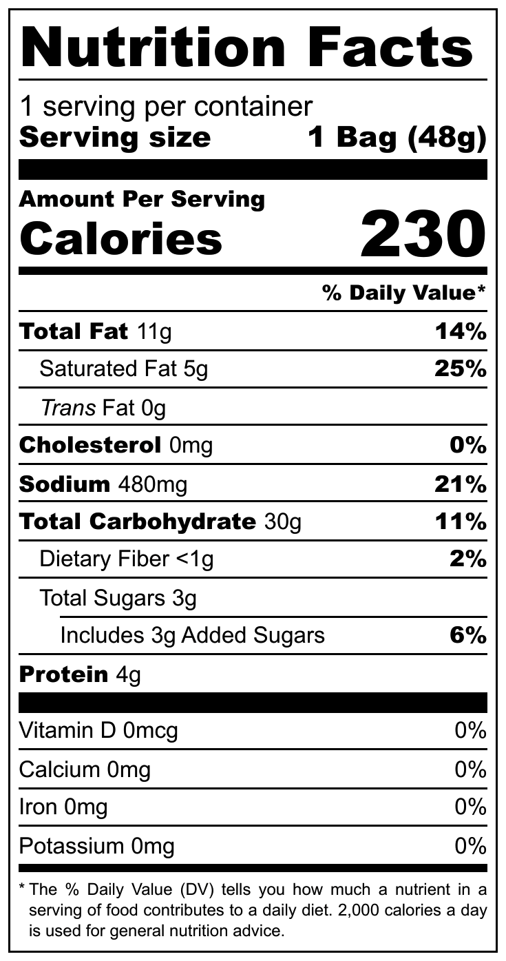 Ülker Krispi Acılı Kraker nutritional label