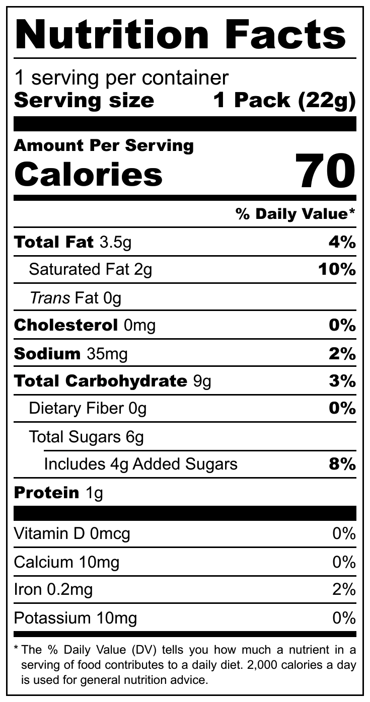 Hilal CupKake Birthday nutritional label