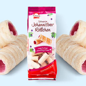Delicate Wafer Rolls With Black Currant Cream image