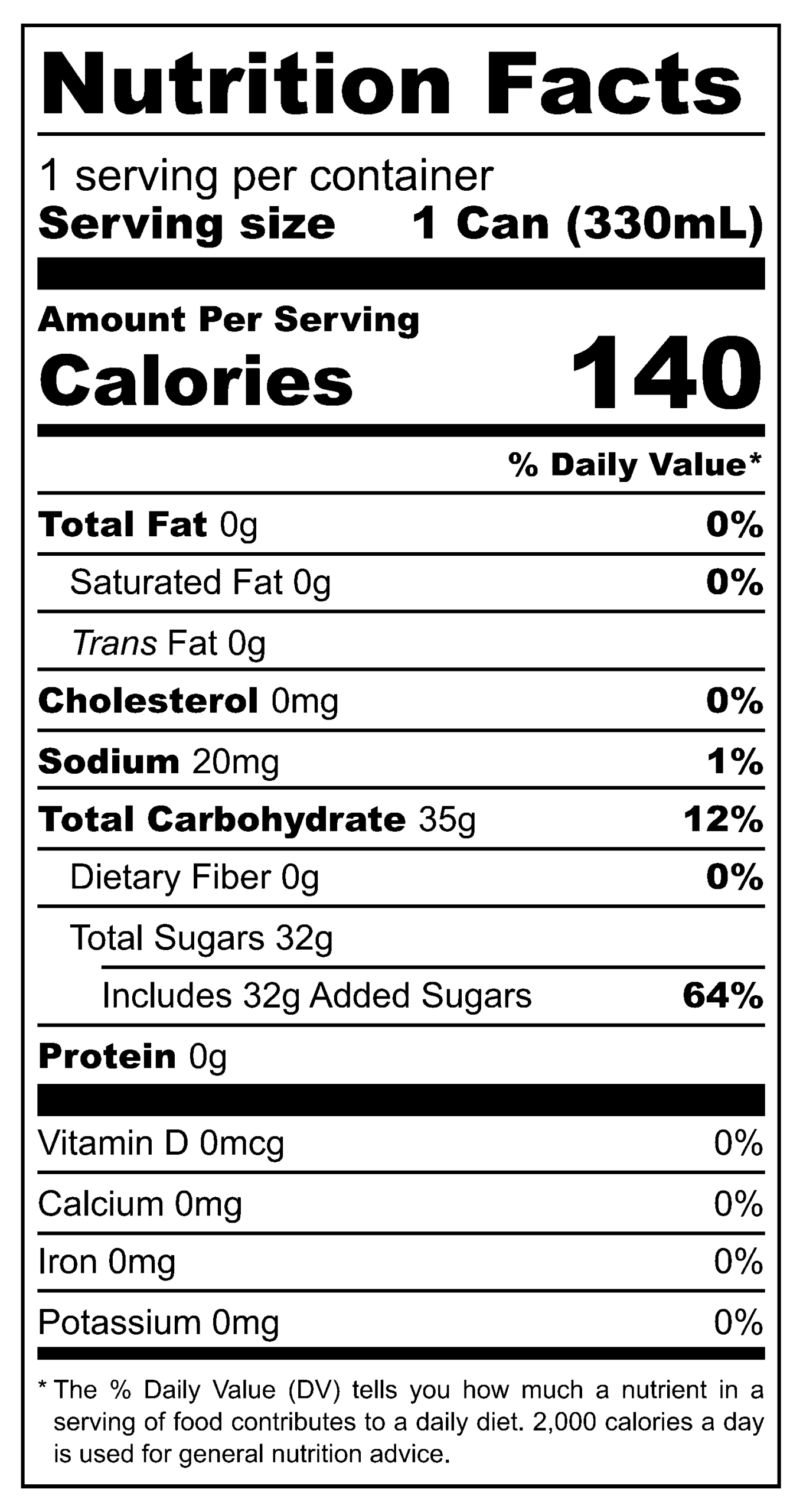 Oceanic Beverages Apple Sidra nutritional label