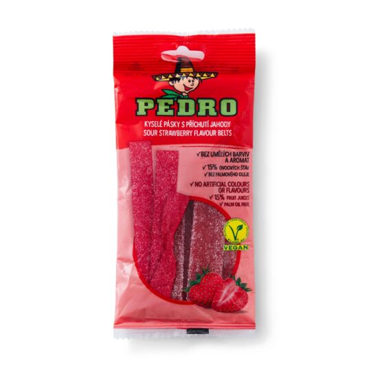 Pedro Kyselé Pásky s Příchutí Jahody Package