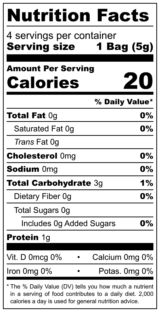 Vitana Pyramidky Na Vývar nutritional label