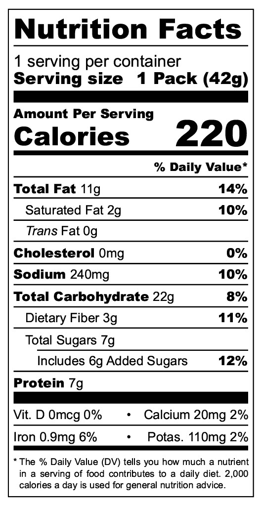 De La Rosa Japonés Nishiyama nutritional label