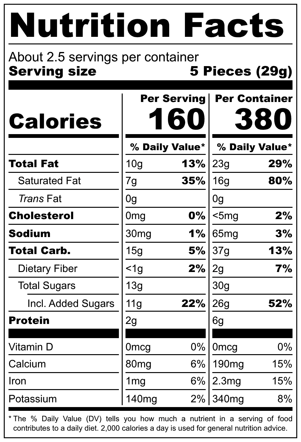 Neugebauer Noig Mousse de Manga nutritional label