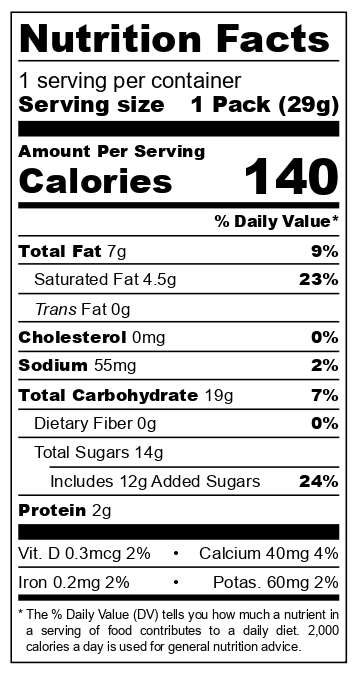 Trento Mousse de Maracuja nutritional label
