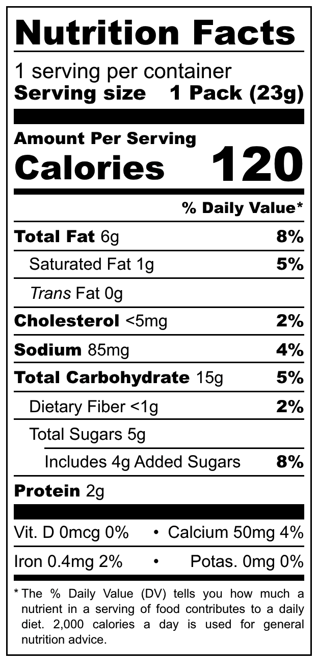 Ginbis Animal-Shaped Biscuits nutritional label
