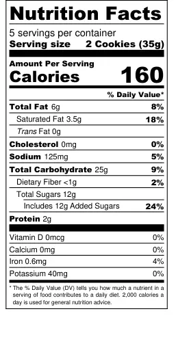 Frosted Cinnamon Stars nutritional label