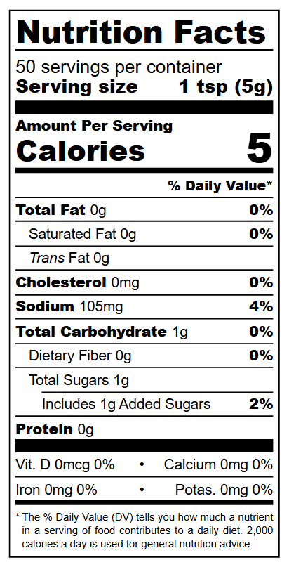 Chili Sauce nutrition facts