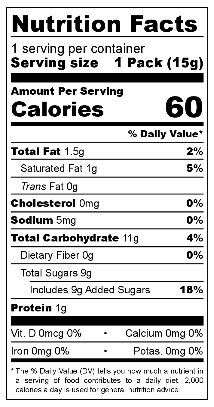 Hazelnut Iced Coffee Mix nutrition facts