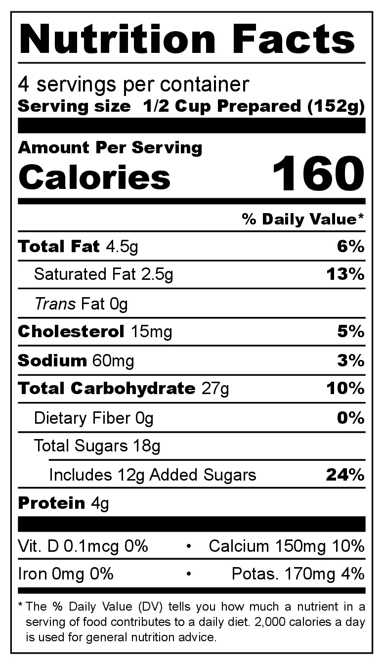 Almond Macaroon Pudding Mix nutrition facts