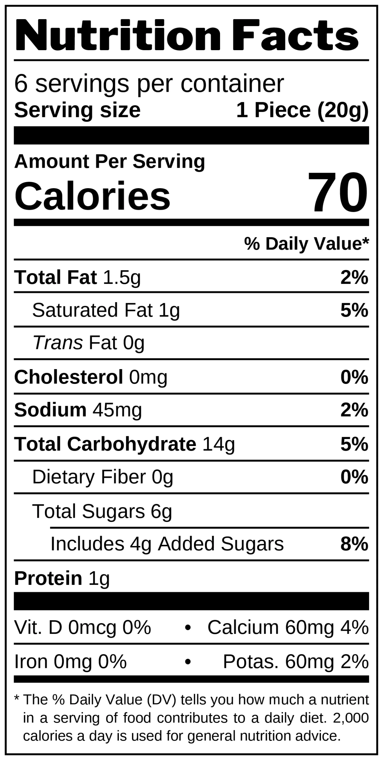 Milk Caramel nutrition facts