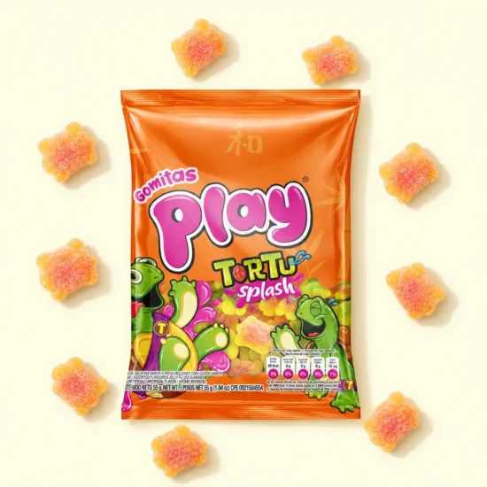 Strawberry-Flavored & Filled Gummies Package