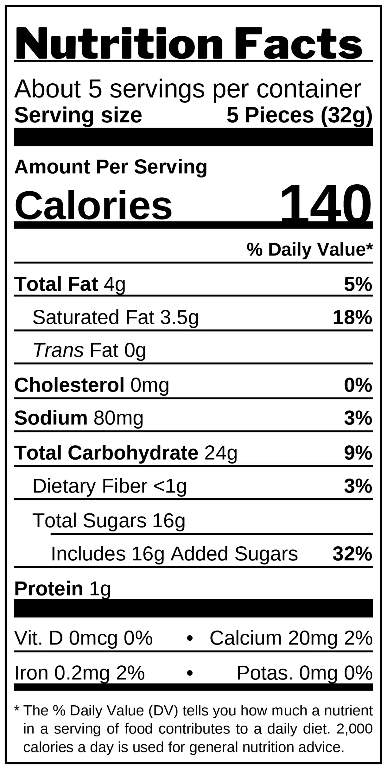 Tirudito Milk & Coconut Candy nutrition facts