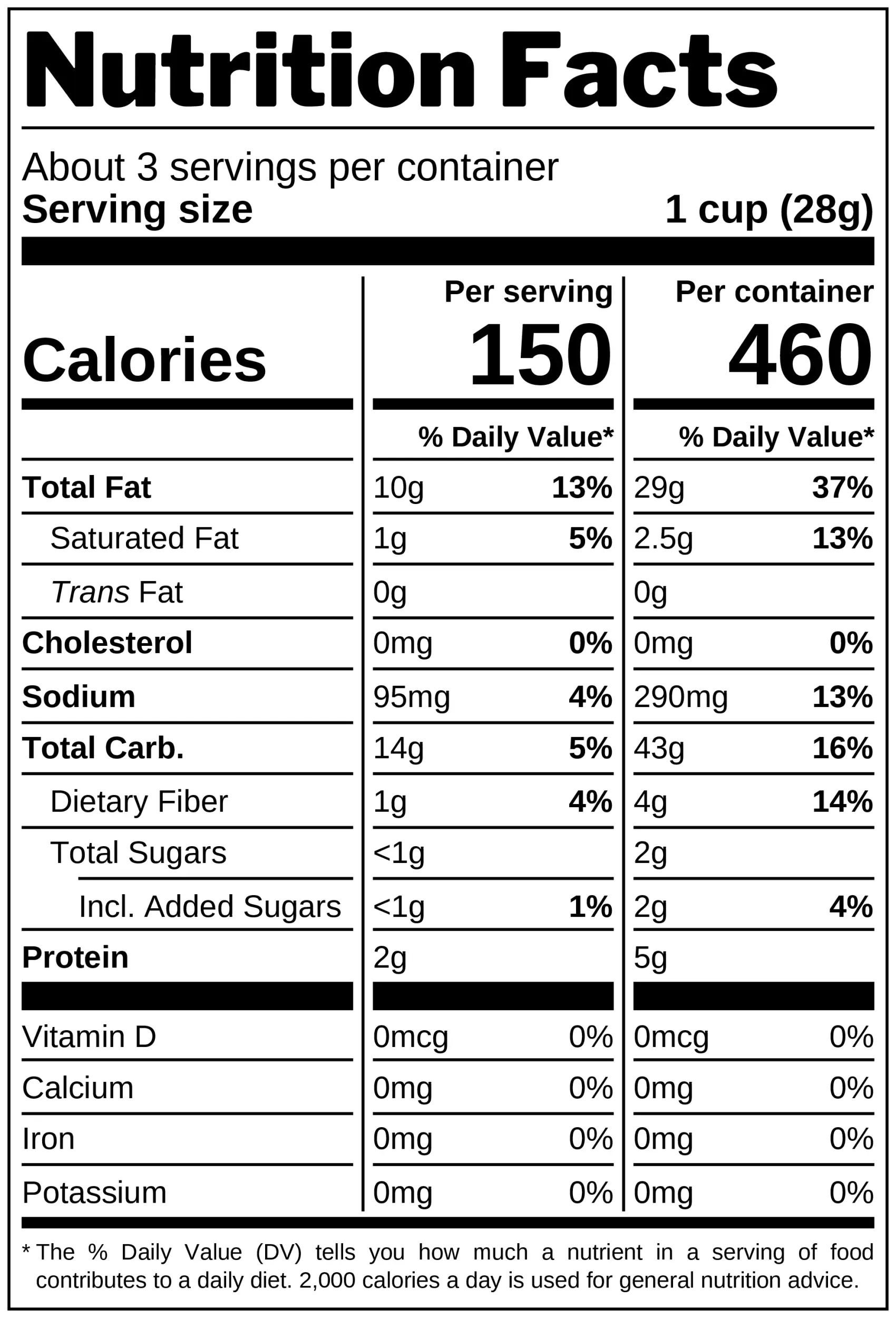 Sour Cream Pom Sticks nutrition facts