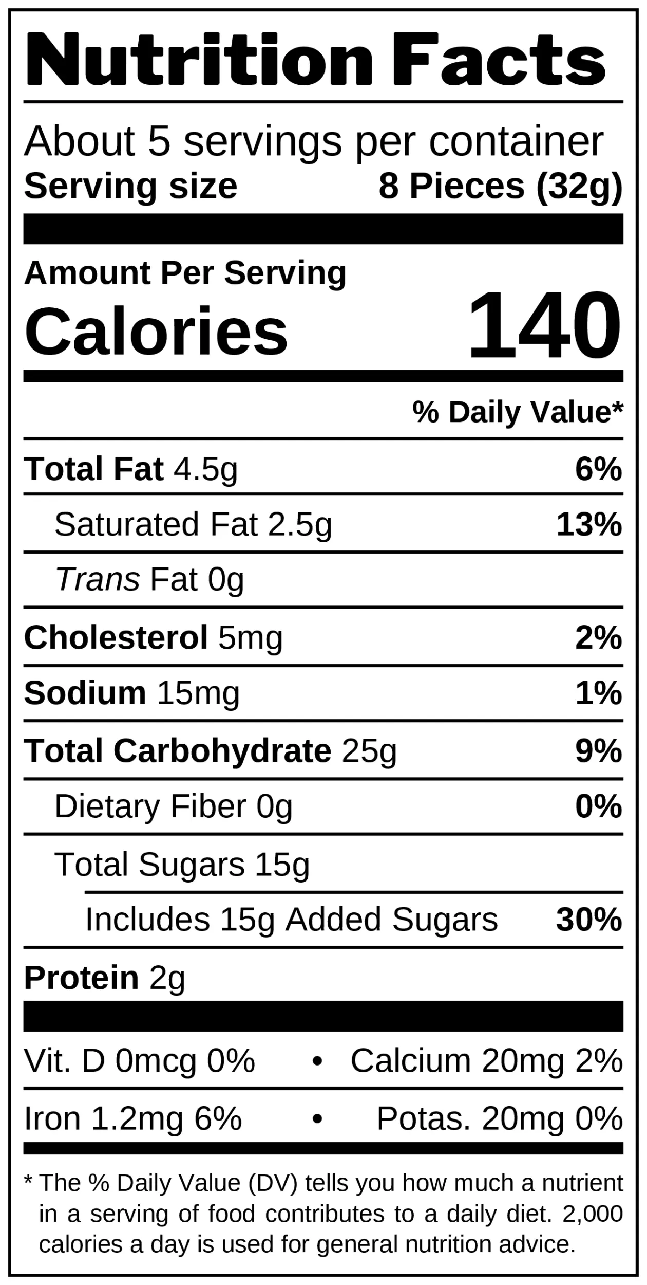 Toffers Bitter Orange Candies nutrition facts