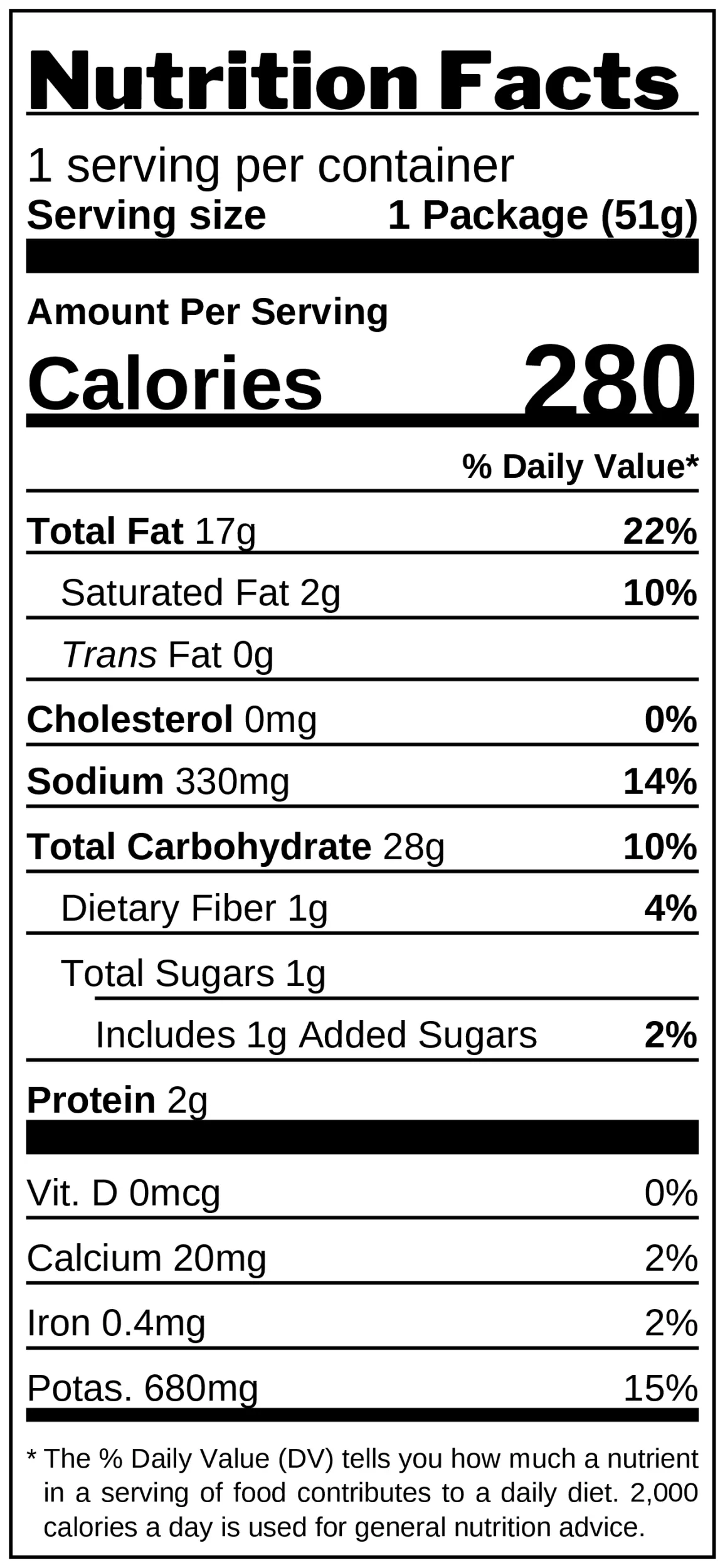 Sparkling Wine Potato Chips nutrition facts