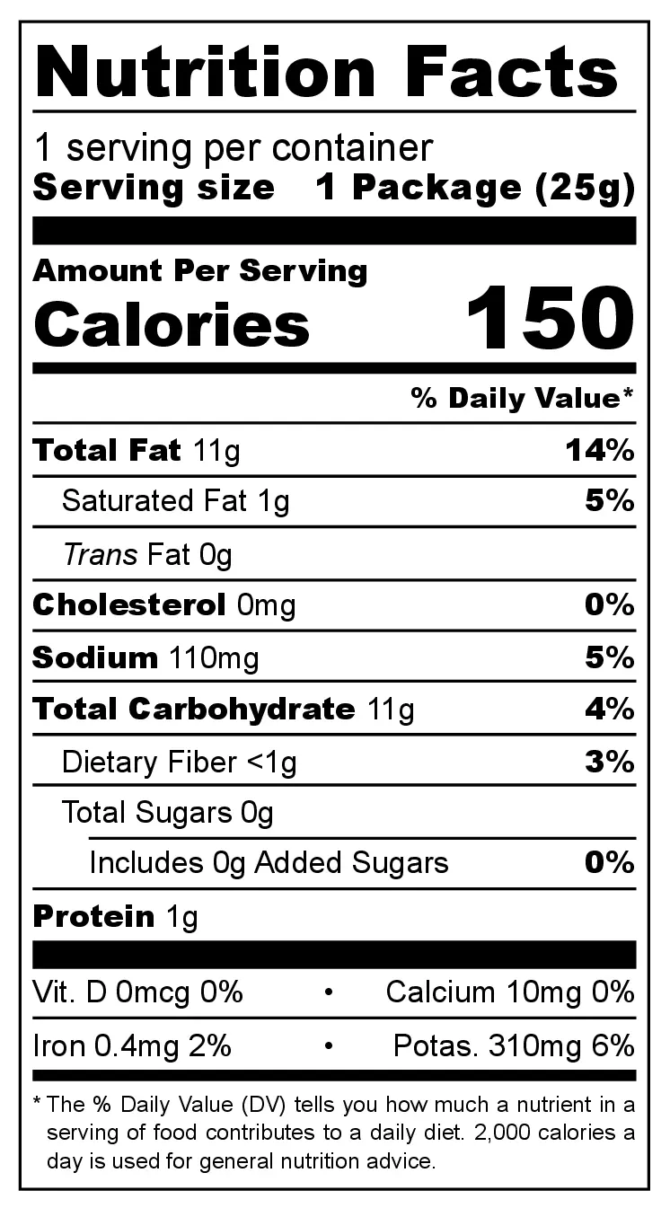 Iberian Ham-Flavored Potato Chips nutrition facts