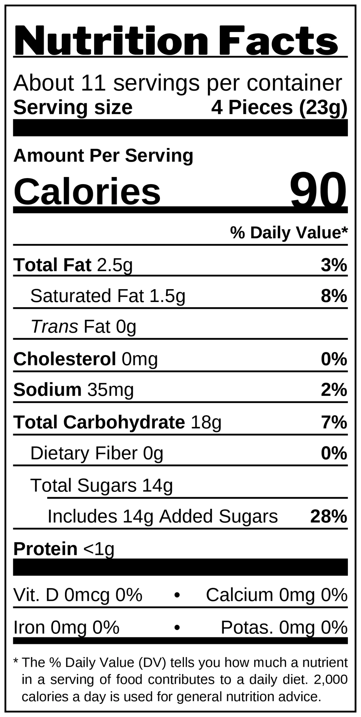 Assorted Caramels nutrition facts