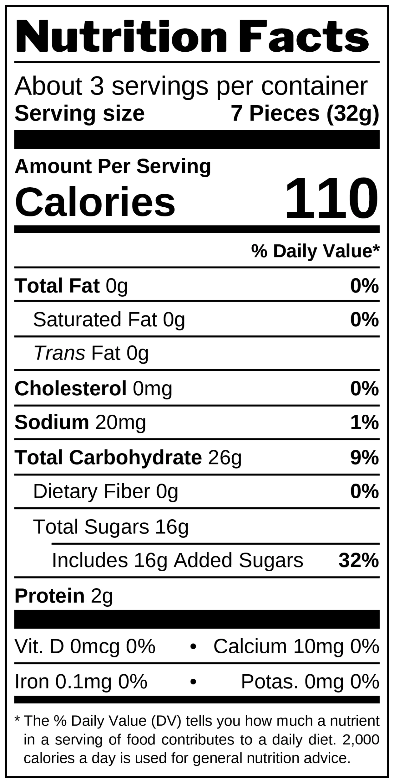 Wine-Inspired Fruity Gummies nutrition facts