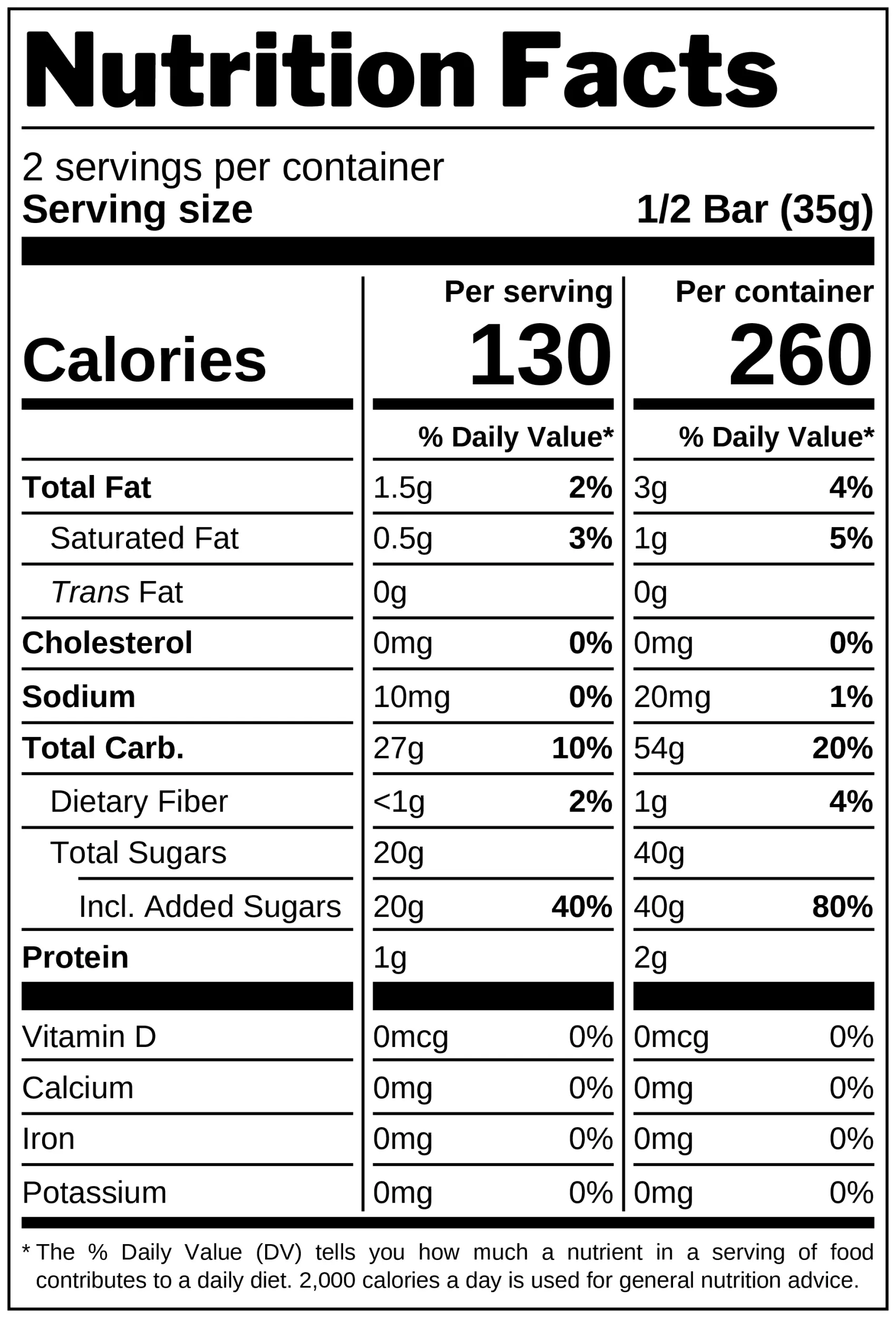 Orange Soft Nougat nutrition facts
