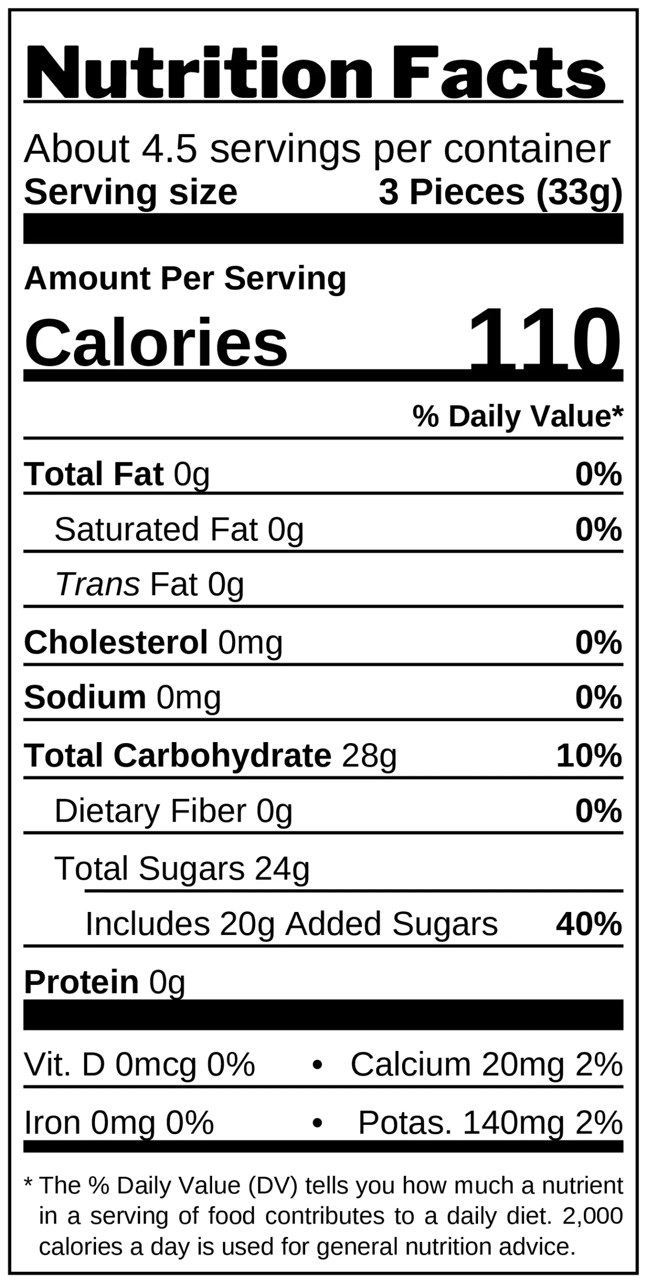 Frugeli Melon Jellies nutrition facts