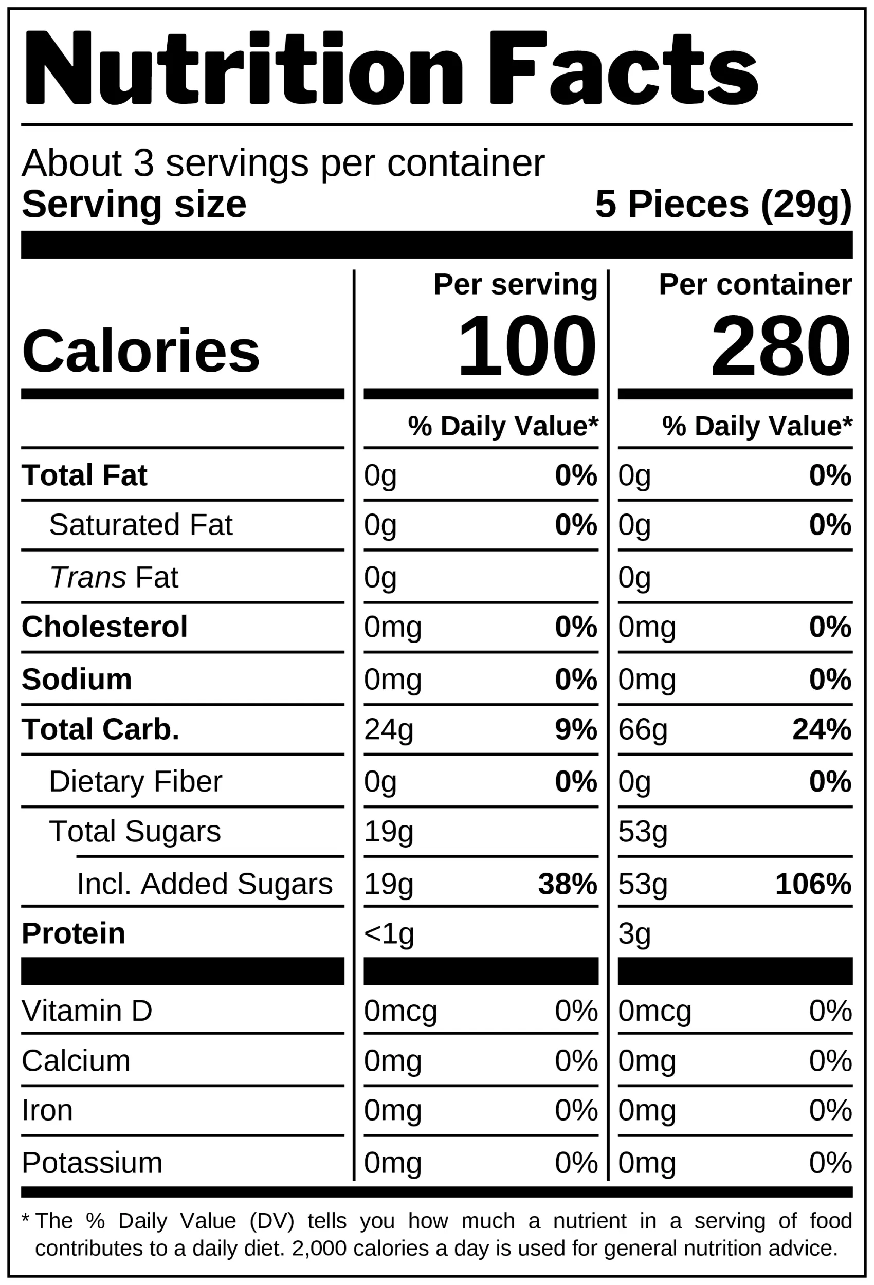 Blackberry & Raspberry Gummies nutrition facts