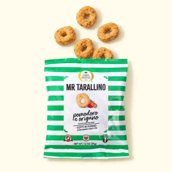 Mr Tarallino Tomato & Oregano Oven Baked Crackers Package