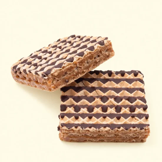 Cocoa-Coated, Caramel-Filled Wafer Cake Pieces