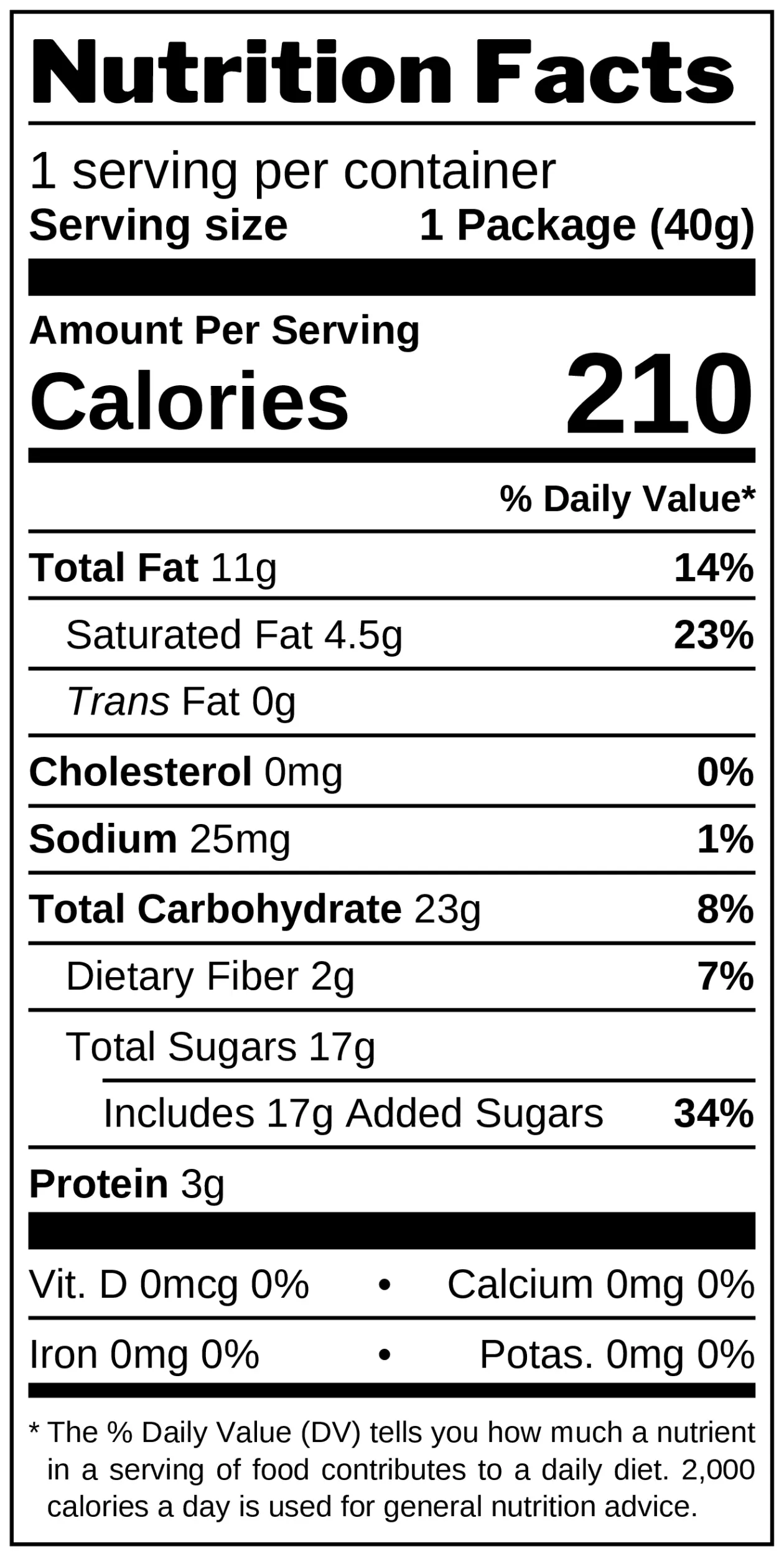 Orkla Laima Vaverite nutrition facts