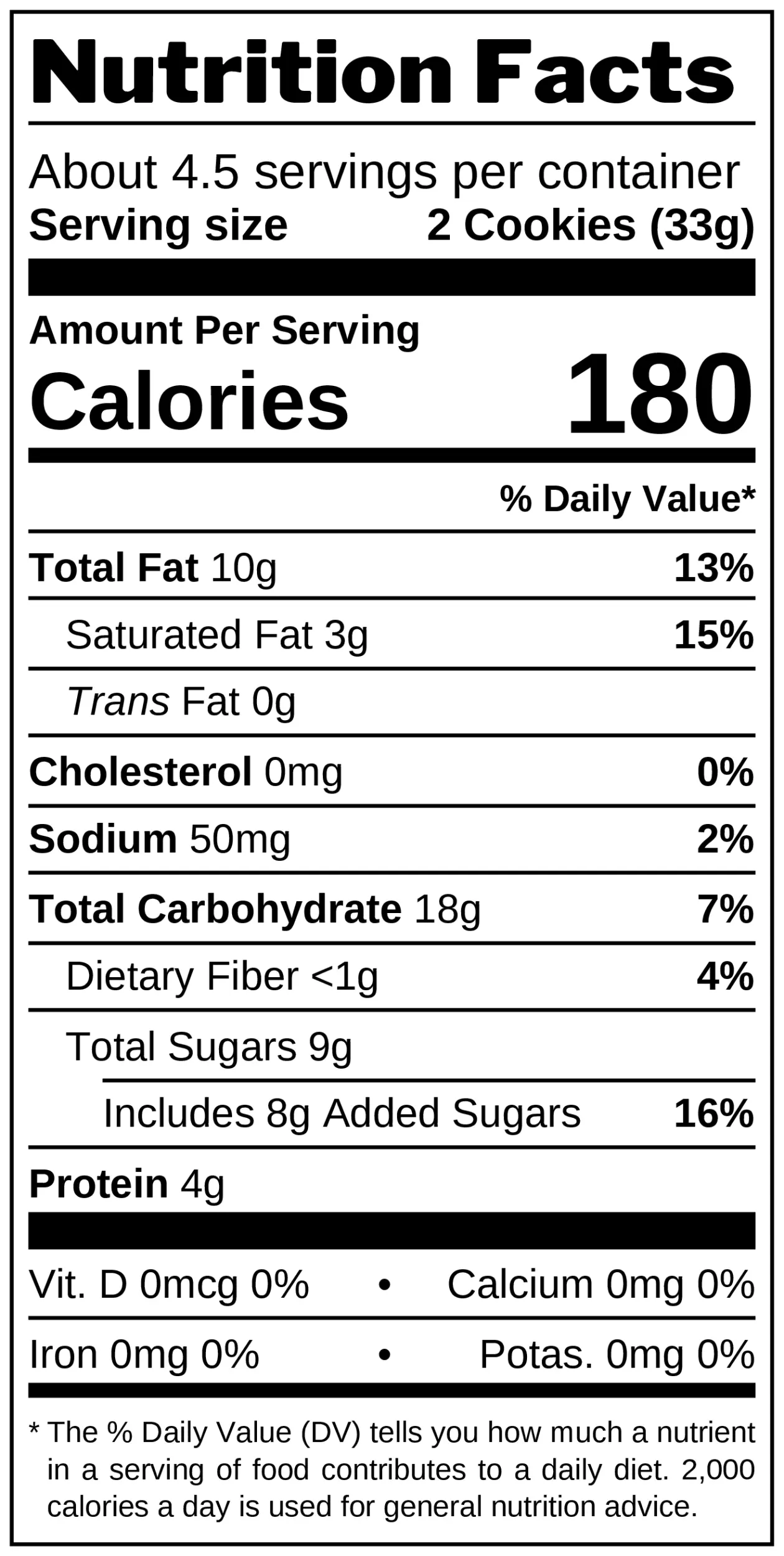 Peanut Cookies nutrition facts