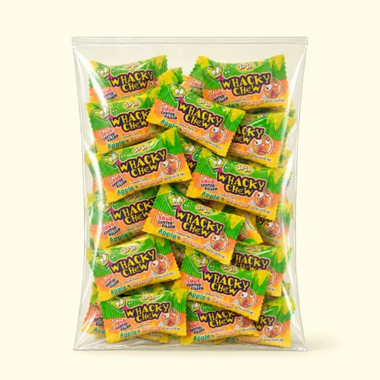 Apple & Orange Sour-Filled Whacky Chews Package