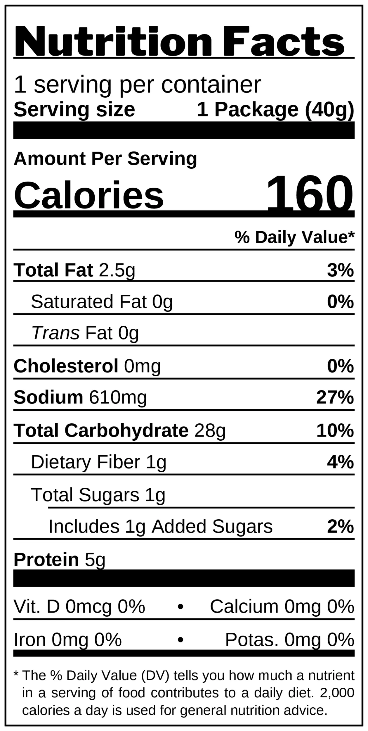 Saltletts Original Sea Salt Pretzel Sticks nutrition facts