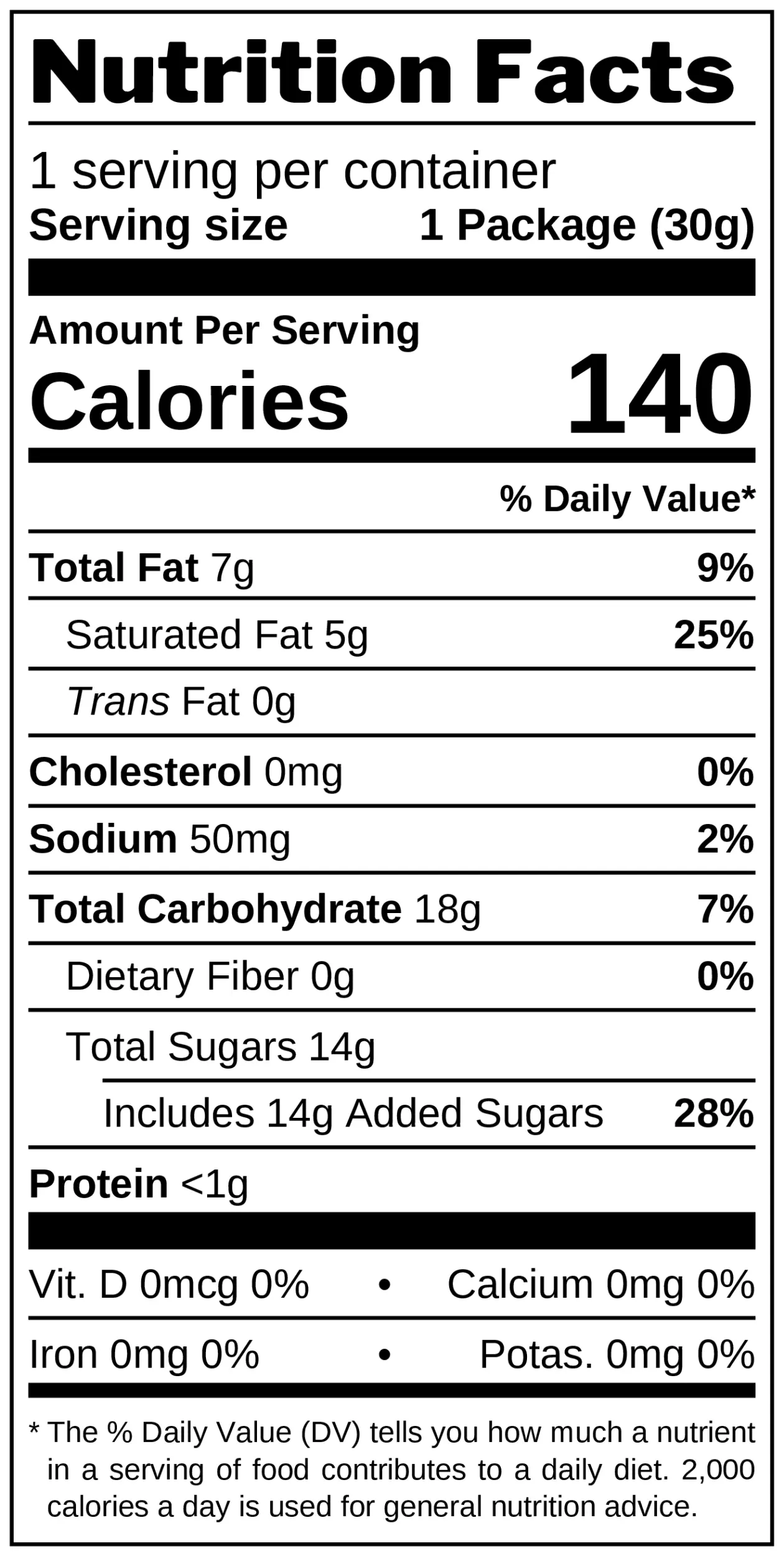 Coconut & Chocolate Bar nutrition facts