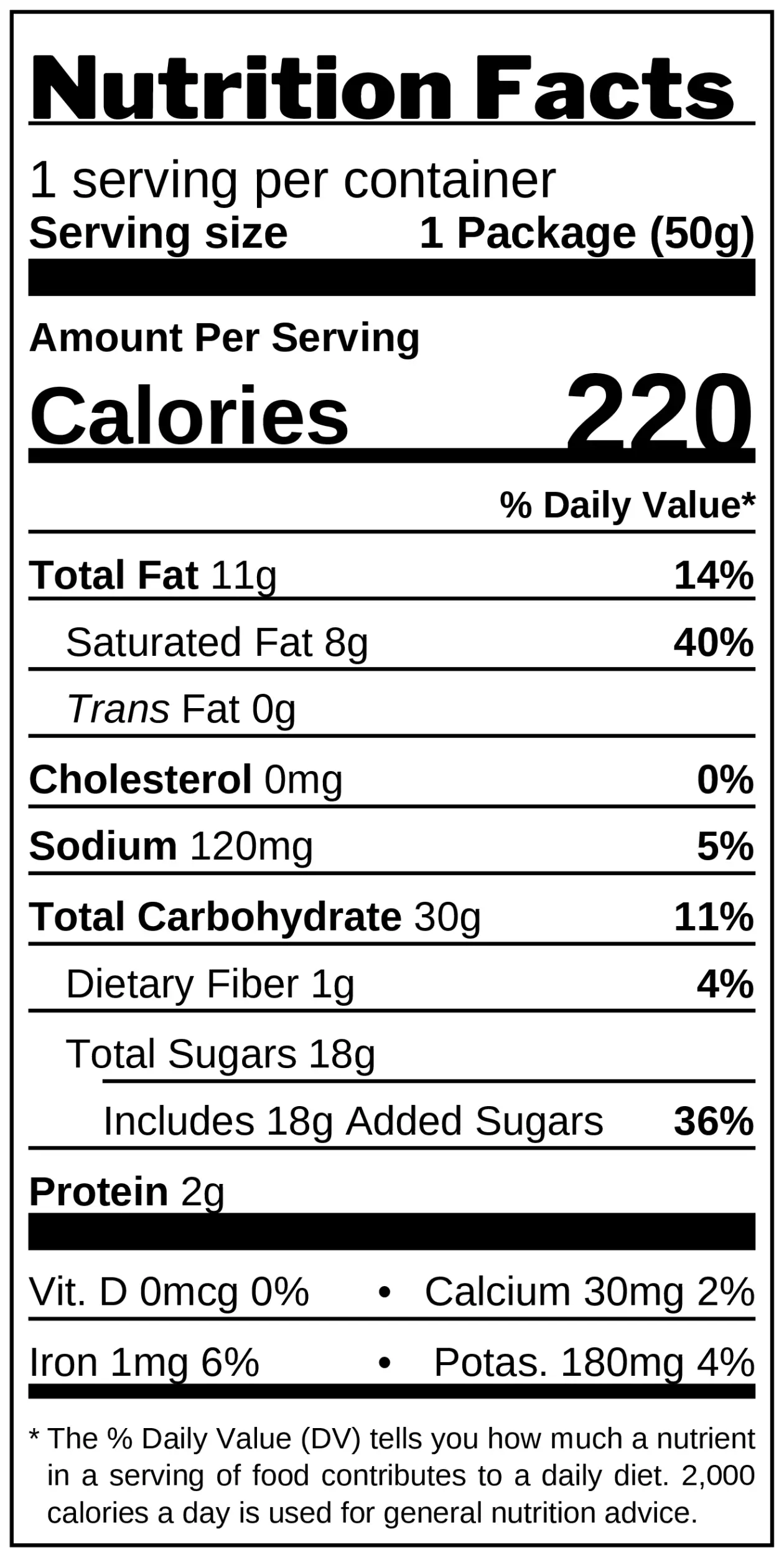 Snowball Coffee & Coconut Cake nutrition facts