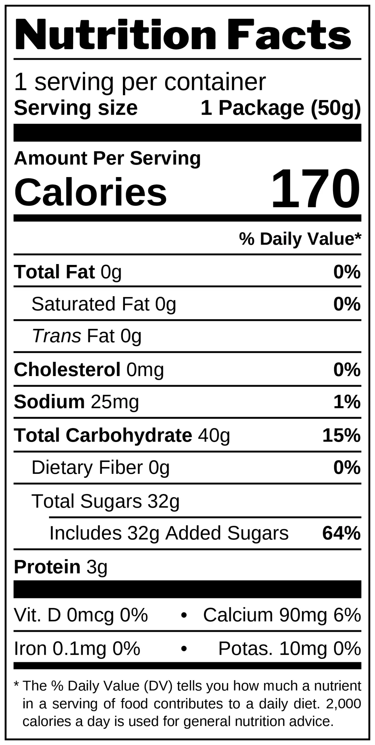 Grape Gummy Fettuccine nutrition facts